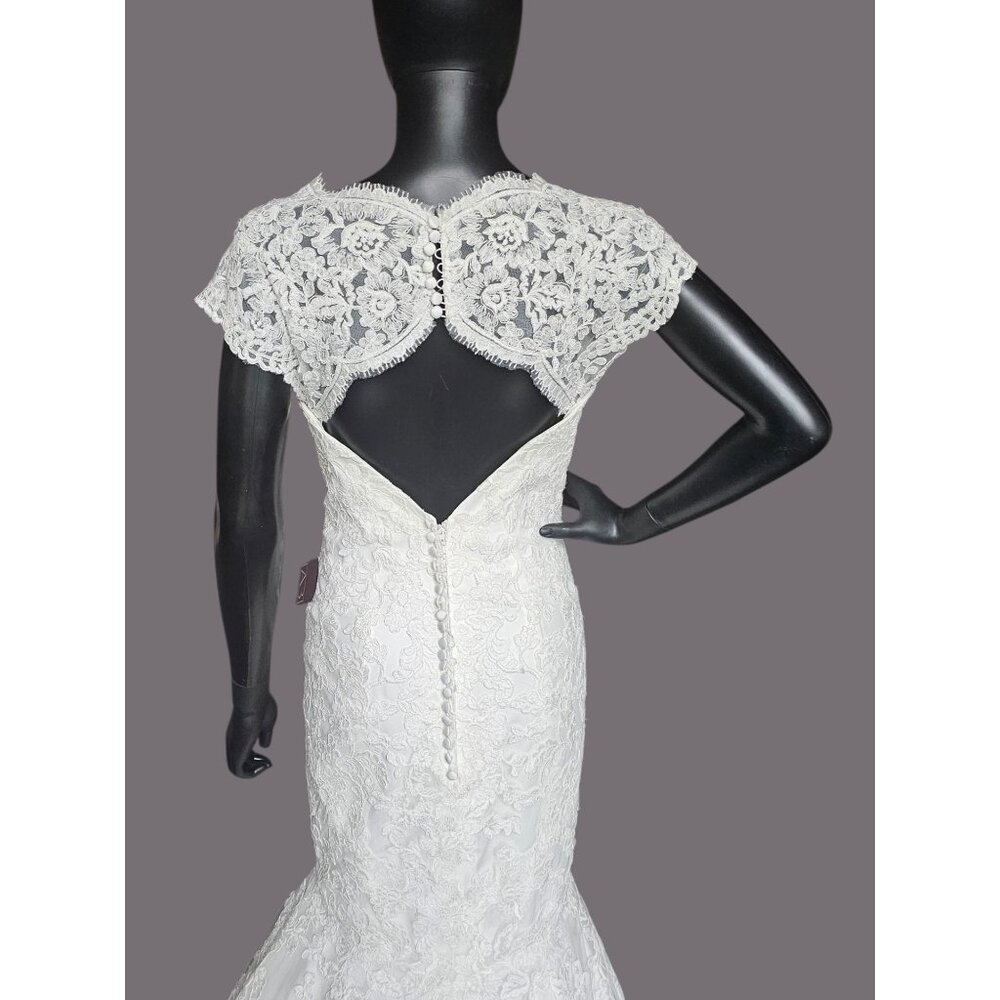 NWOT Ivory Full Lace Fit/Flare Wedding Gown - Mori Lee - Picture 10 of 13